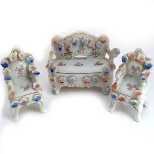 Keramische Antieke Sofa Poppenhuis Miniatuur Meubels