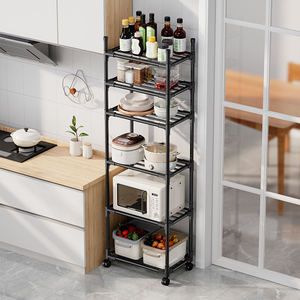 Étagère mobile en métal à 6 niveaux Cedar Space, chariot de rangement sur roulettes pour <span class=keywords><strong>four</strong></span> à <span class=keywords><strong>micro</strong></span>-ondes et accessoires de cuisine - Product Image 2