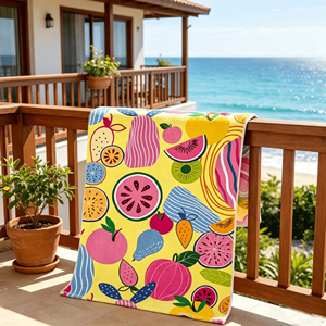 Toalla de Playa de Microfibra con Estampado de Frutas Tropicales YABEE, Secado Rápido, Antiarena, Toalla de Baño Extra Grande, para Todas las Estaciones, Verano, Piscina, Viajes, Aire Libre - Product Image 6