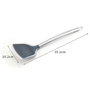 Silicone Spatula Set 3 Pieces Nonstick Stainless Steel Handle For Cooking Stir Fry Oven Safe Hand Wash Only - Product Image 3