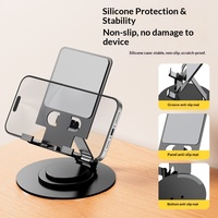 Nouveau support de téléphone portable pliable en métal anti-tremblement avec design rotatif pour diffusion en direct sur bureau, TikTok, photos, tablette – Cadeau idéal pour les paresseux