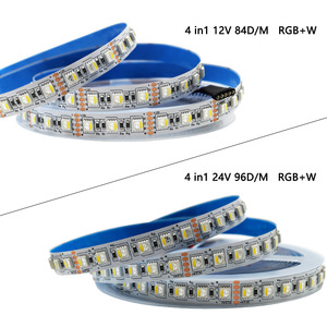 5050 RGBW DC12V/DC24V 1M 84LED cao CRI 90 cuttable 4-in-1 <span class=keywords><strong>LED</strong></span> Strip ánh sáng 12V đầu vào với 12mm chiều rộng 12 wát/mét dễ dàng để cắt <span class=keywords><strong>LED</strong></span> Băng - Product Image 5