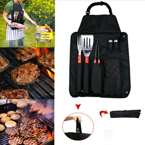 Outdoor BBQ neck-hanging tableware storage <b>bag</b>, wear-resistant and stain-resistant picnic apron, canvas picnic work clothes. - Product Image 3