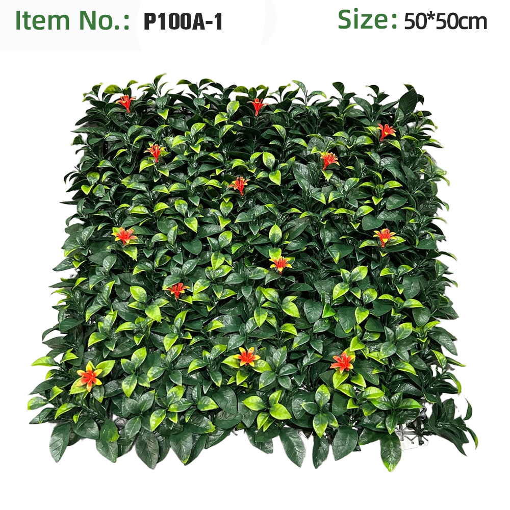Serrated Leaf Orange Star Flower Grass Wall Panel