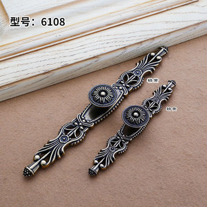 Lcedis Chinese Style Cabinet Drawer Handles Zinc Alloy Bar Shape Antique Furniture Hardware <b>Wardrobe</b> Door Knobs - Product Image 2