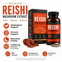 Cápsulas de Hongo Reishi 14,000mg Equivalente a Extracto de Ganoderma Lucidum Beta-Glucanos 120 Unidades Suplemento para Reforzar el Sistema Inmunitario y Mejorar el Sueño