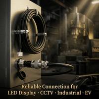Conector Macho Robusto M12 de 2-8 Pines con Clasificación IP65, 250V/110V, Aislamiento de PVC, Conductores de Cobre, Arnés de Cableado Electrónico