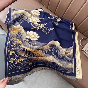 Nuevo Otoño Invierno Retro estilo chino Jacquard Faux Cachemira cuello calentador mujer estilo antiguo Guochao cálido chal grande bufanda - Product Image 4