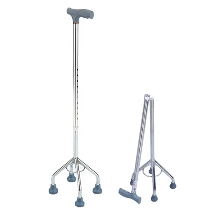 무능한 성인을 위한 알루미늄 조정가능한 의학 팔 목발 겨드랑이 겨드랑이 겨드랑이 4 다리 목발 걷는 지팡이