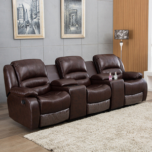 Bộ ghế sofa thư giãn bằng da sinh thái bán buôn có ngăn chứa đồ, bộ ghế sofa chuyển động có chức năng ngả lưng - Product Image 4