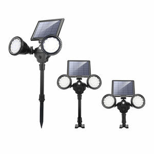 Luz led solar impermeable de doble cabezal <span class=keywords><strong>para</strong></span> césped, luces impermeables de doble cabezal, resistente al agua - Product Image 1