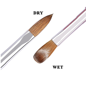 Pinceau à ongles en acrylique violet avec manche en acrylique, poils de zibeline pur, pour extension d'ongles, manucure professionnelle - Product Image 2