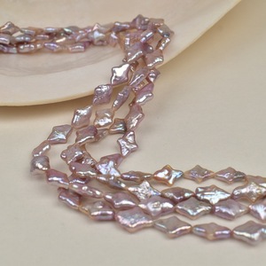 Collier de perles baroques d'eau douce de forme irrégulière de 10 à 12 mm, perles semi-finies carrées, matériel de bricolage, perles naturelles en vrac - Product Image 4