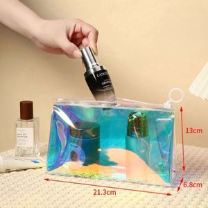 Luxury Elegant Holographic PVC Ziplock <b>Bag</b> with Metal Zipper for Clothing <b>Makeup</b> Gemstone Jewelry and Necklaces Storage Aseptic - Product Image 6