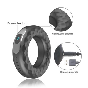 USB recargable demora la eyaculación anillo vibrador para los hombres juguete del sexo - Product Image 6