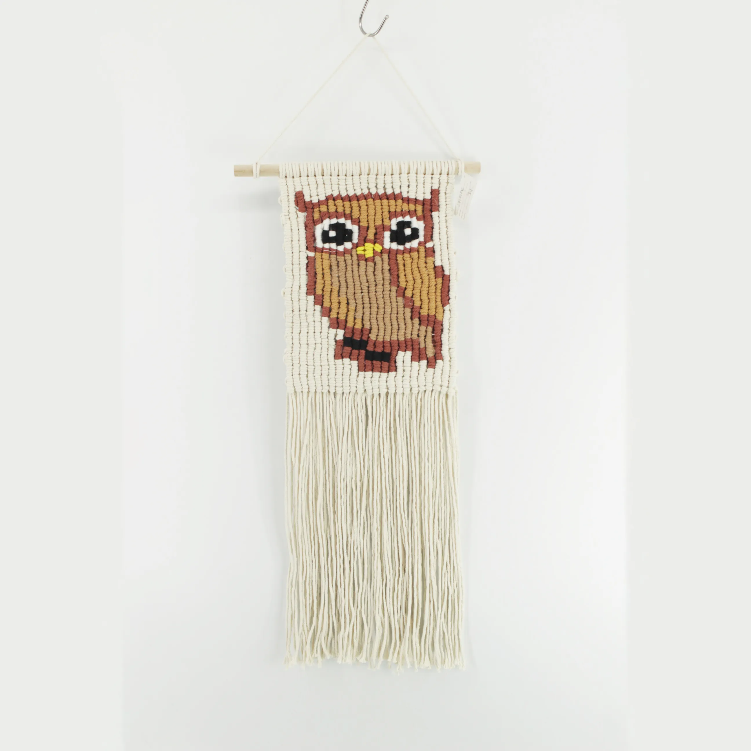 Tapiz de macramé con diseño de búho para niños, tejido a mano, Material ecológico, decoración de pared de lujo ligera