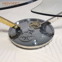 Tables basses rondes en verre avec dessus en verre, design unique, pour la maison
