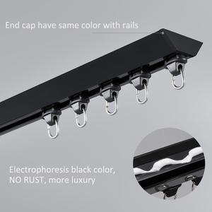 Giá Đỡ Chữ V Màu Trắng Đen-Thanh Ray Rèm Gắn Trần Không Có Giá Đỡ Thấp - Product Image 3