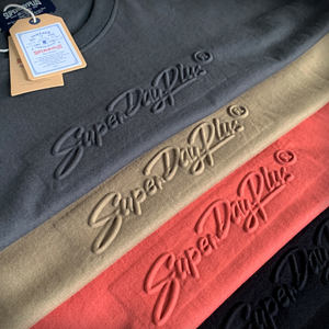 2024 модная футболка в стиле хип-хоп, трехмерная футболка с тиснением, 100% хлопковый пуловер, Мужская футболка премиум-класса с тиснением на заказ - Product Image 2