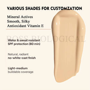 Protector solar <span class=keywords><strong>mineral</strong></span> SPF 50 con logotipo personalizado, cobertura media ligera, crema de protección solar con acabado hidratante y radiante - Product Image 2