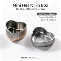 Mini boîte en fer blanc en forme de cœur pour bonbons, chocolats, biscuits, snacks, emballage alimentaire avec impression de logo personnalisé