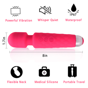 Venta caliente USB recargable vibrador cuerpo varita masajeador 20 Modo frecuencias sexo masaje chino para mujeres - Product Image 4