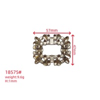 Clip de chaussure détachable pour femme décoration en verre de cristal argenté Design carré hautement accueilli chaussures à boucle en alliage de Zinc personnalisées