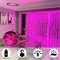 Lampu Dekorasi Dinding Natal Terlaris untuk Kamar Tidur, Luar & Dalam Ruangan, 300 LED Putih, Model Tirai dengan Colokan