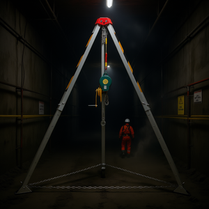 Kit de Trípode de Rescate con Capacidad de 1200 Libras, Patas Ajustables de 4.1 Pies, Cable de 98.5 Pies, Protección Contra Caídas, Modelo para Espacios Confinados - Product Image 2