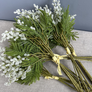 Flores Artificiales de Mimosa <span class=keywords><strong>Acacia</strong></span> I1140, <span class=keywords><strong>Bola</strong></span> de Flores con Efecto de Terciopelo, Ramo de Flores, Decoración para el Hogar - Product Image 1