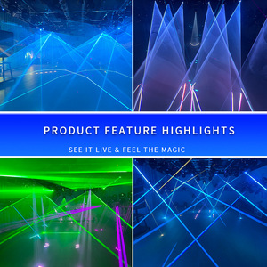Proiettore Laser <span class=keywords><strong>RGB</strong></span> 5W a Colori Completi con <span class=keywords><strong>Telecomando</strong></span> per Matrimoni, Feste, Spettacoli e Illuminazione Scenica con Effetti Animati Speciali - Product Image 6