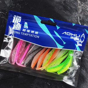 Leurre souple Aohu T-Tail pour pêche en eau douce, avec hameçon jig head, pour micro-espèces, longue portée, queue fourchue, Texas Rig - Product Image 3
