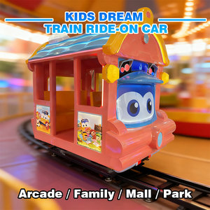 Juego de Diversión Infantil con Temática de Tren de Dibujos Animados, con Luces LED, Operado con Monedas, para Interiores, de Metal, en Inglés - Product Image 1