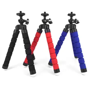 Tripod Spons Fleksibel Ukuran S dengan Dudukan Klip Ponsel untuk Ponsel Pintar dan Kamera Aksi GoPro