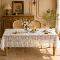 Nappe en dentelle jacquard élégante pour mariage, banquet, décoration de table de luxe, ornement de table à manger intérieure pour événements et fêtes