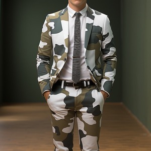Completo da <span class=keywords><strong>Uomo</strong></span> Stampato per Feste, Set di 2 Pezzi con Glitter per Palcoscenico, Fashionbisou - Product Image 6