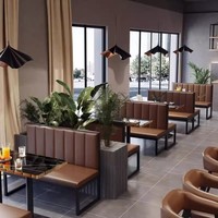 Juego de Mesa de Comedor Comercial para Pizzería, Panadería, Cafetería, Tienda de Té, Sillas para Hostelería, Muebles de Restaurante, Mesa de Comedor y 4 Sillas