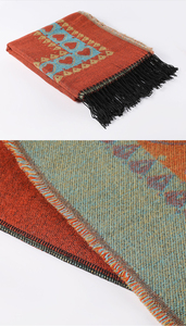 Scialle caldo da donna personalizzato avvolgere Poncho anteriore aperto mantella scialli a blocchi di colore <span class=keywords><strong>Cardigan</strong></span> invernale avvolgere Poncho stampati per le donne - Product Image 5