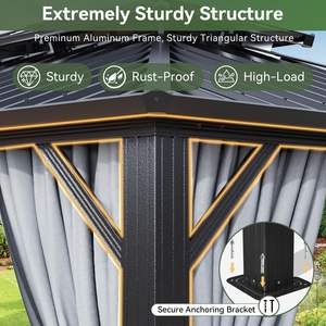 Gazebo Personalizado de Alta Calidad y Bajo Costo, con Estructura de Aluminio, Techo Rígido y Cortina de Privacidad - Product Image 5