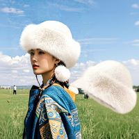 Chapeau d'hiver chaud en peluche avec protection pour les oreilles, coupe-vent, en fourrure moelleuse, style pêcheur, pour femme, cadeau tendance