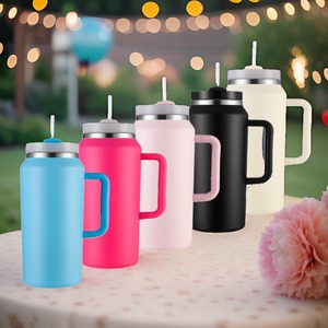 Bouteille d'eau isotherme en acier inoxydable <span class=keywords><strong>de</strong></span> grande capacité (64 oz) avec paille et poignée, anti-fuite, idéale pour les voyages en plein air, le <span class=keywords><strong>camping</strong></span> et les activités sportives - Product Image 6