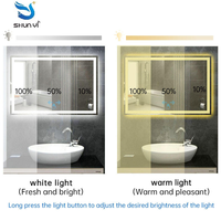 Miroir de salle de bain intelligent LED avec interrupteur tactile à balayage manuel, interrupteur inductif à balayage manuel 12V 36W