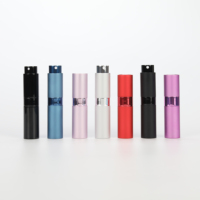 Atomiseur de parfum portable en aluminium 5ml 8ml 10ml - Flacon pulvérisateur mini anti-fuite pour huiles essentielles et parfums