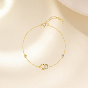 กำไลข้อมือดีไซน์มินิมอลแบบวงคู่เคลือบทอง 18k เงินแท้ 925 กำลังเป็นที่นิยม - Product Image 2