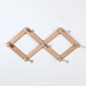 Porte-crochets mural en bois pliable, rangement multi-usages pour vêtements et sacs, utilisation dans la salle de bain et l'entrée - Product Image 4