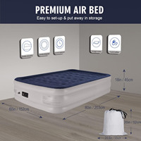 LGM Premium Queen Matelas gonflable avec pompe électrique et sac de transport Matelas gonflable floqué pliable pour camping, randonnée et maison