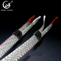 Câble de haut-parleur plat 8 cœurs OD25*3mm en cuivre pur plaqué argent YIVO XSSH HIFI avec fiche banane pour ligne de haut-parleur