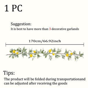 Guirlande de citrons artificiels réalistes, fausse vigne de fruits d'<span class=keywords><strong>agrumes</strong></span>, verdure estivale pour la décoration de cuisine de ferme, cheminée et chemin de table - Product Image 6