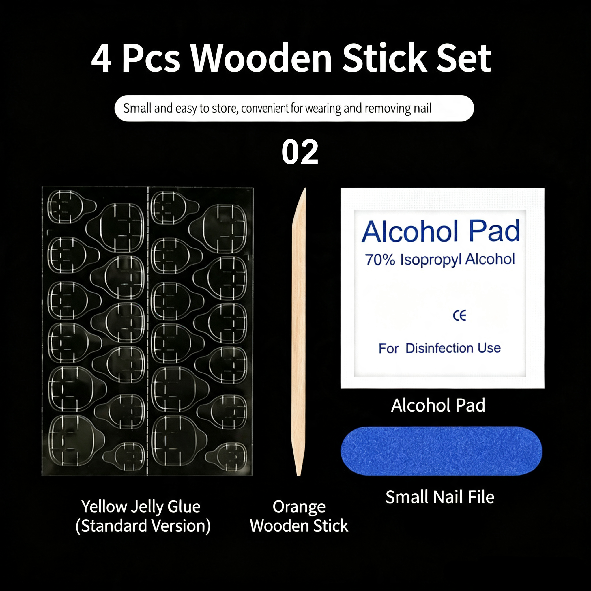 Kit de préparation des ongles 4 pièces pour faux ongles à coller 01