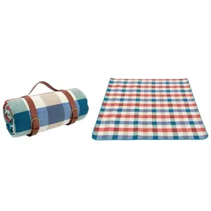 龙森制造定制便携式格子泡沫毯防水沙滩野营野餐野营睡垫